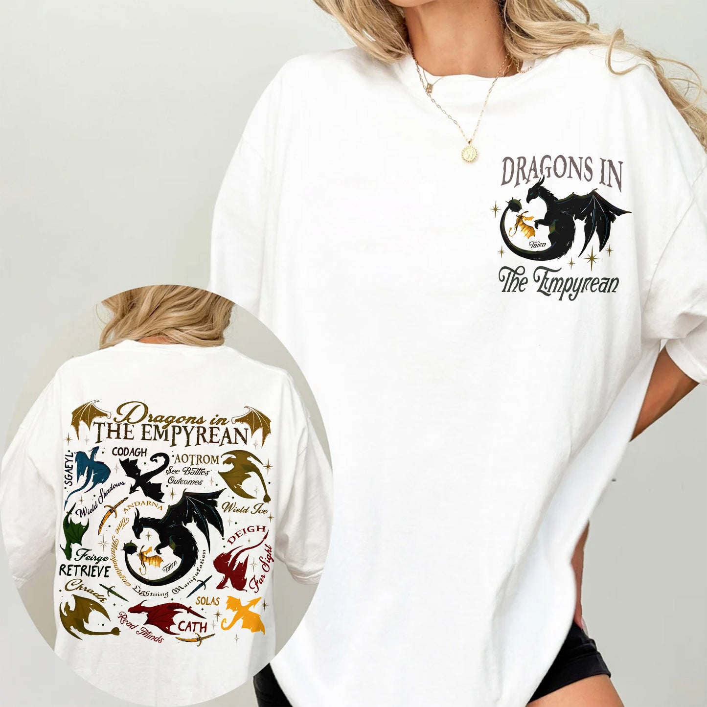 Dragons of The Empyrean Comfort Colors T-Shirt – Fourth Wing Dragon Map Tee