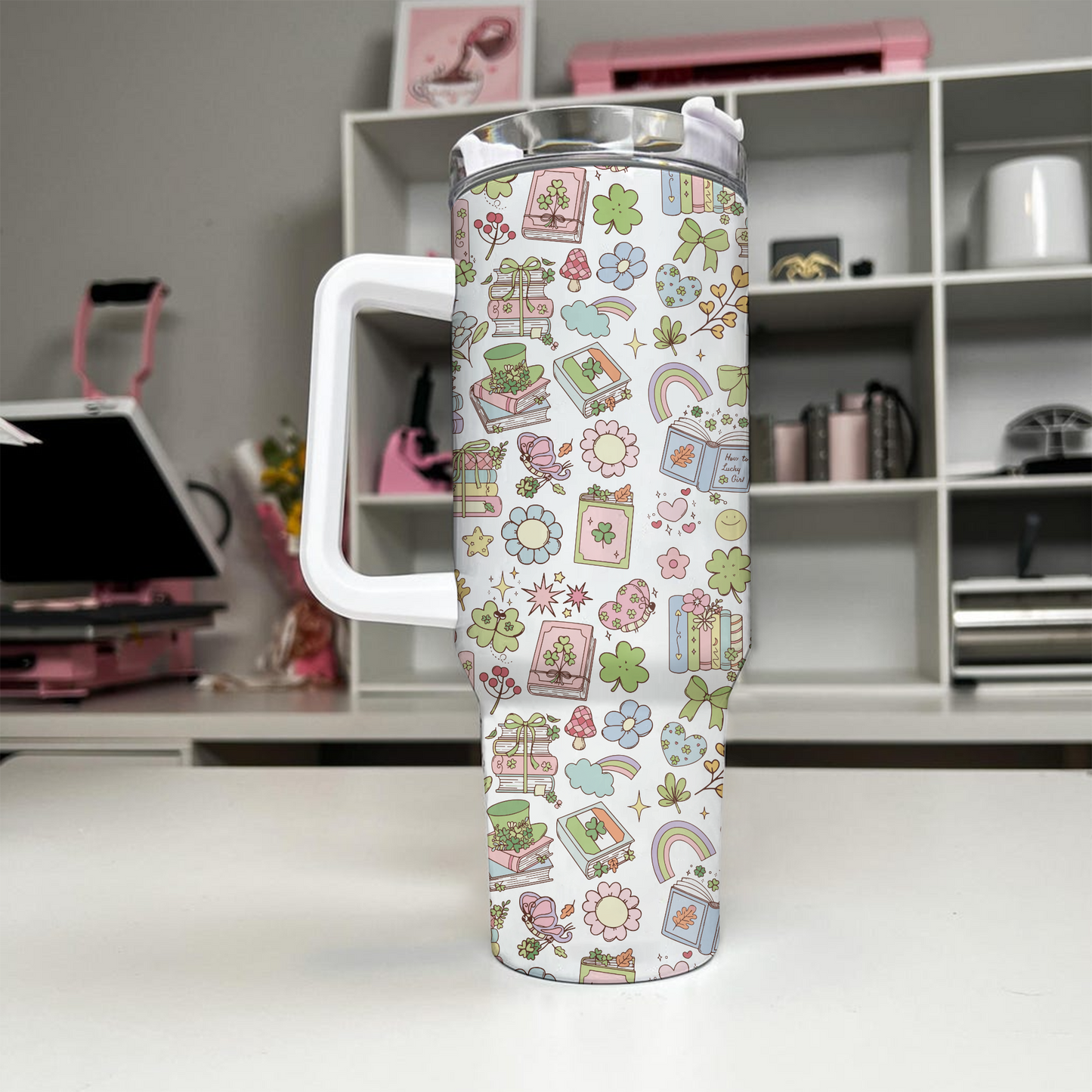 Pastel Bookish Charm Stainless Steel Tumbler