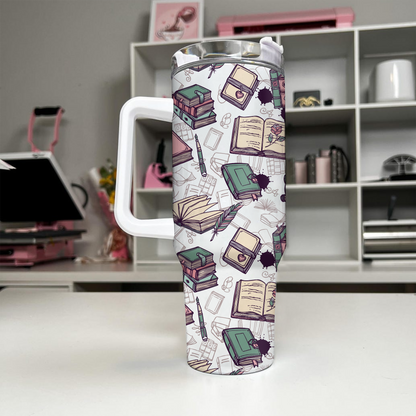 Romantasy Books & Quill Tumbler