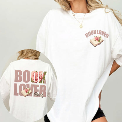 Book Lover Floral Comfort Colors Graphic Tee