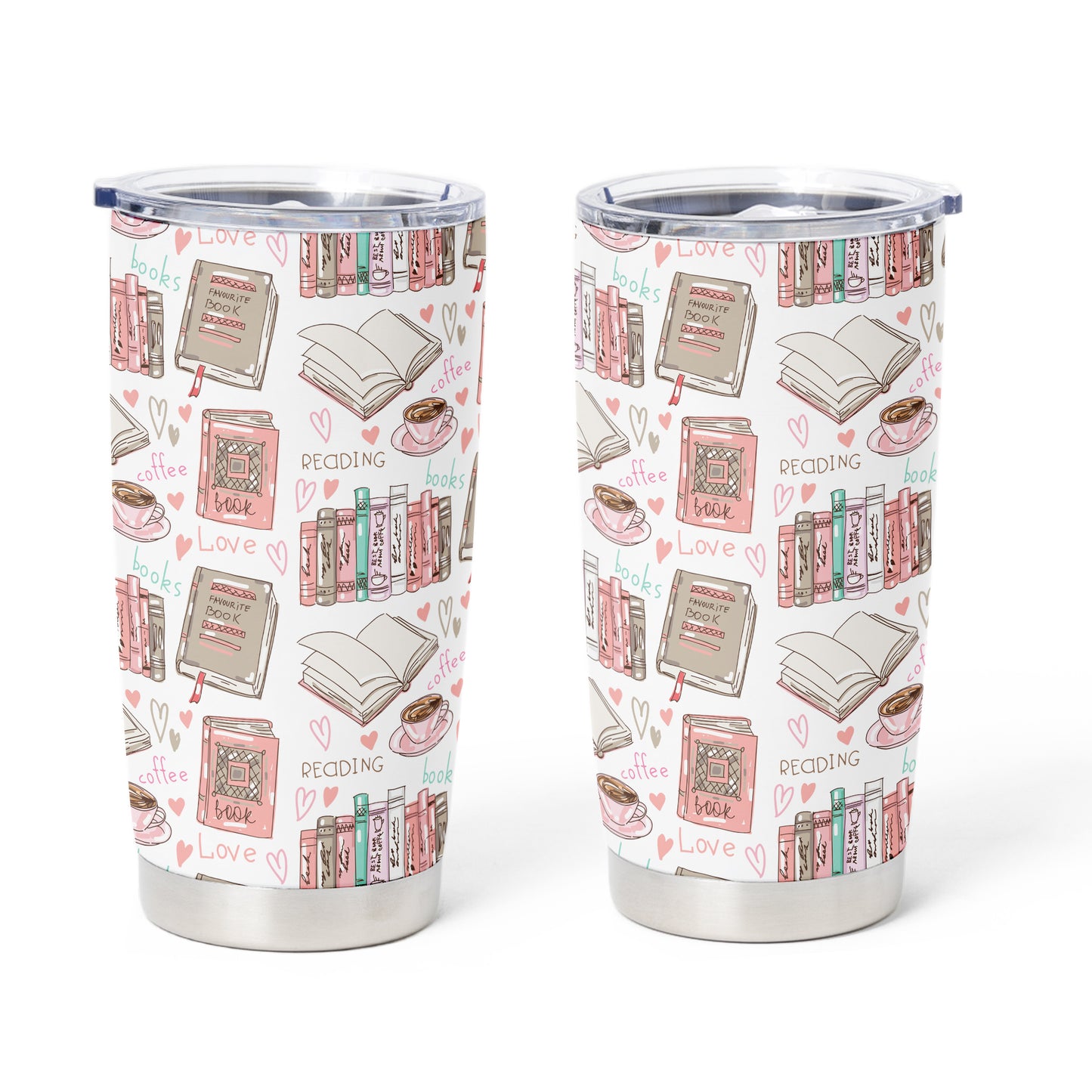Reading Coffee Love Tumbler – 20oz & 40oz Bookish Cup