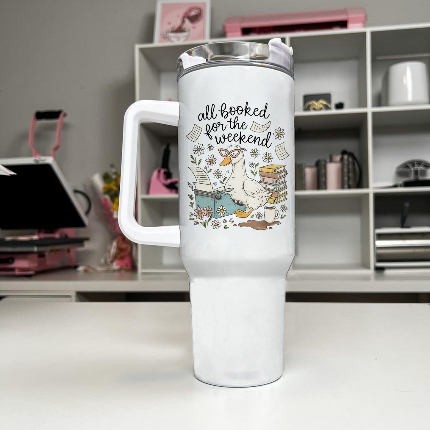 All Booked for the Weekend Bookish Tumbler