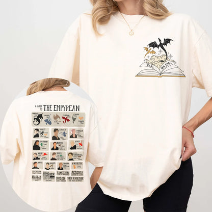 Empyrean Guide T-Shirt | Fourth Wing Character & Dragon Chart Tee