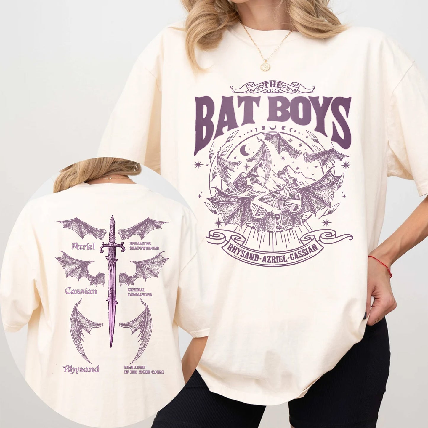 The Bat Boys Comfort Colors T-Shirt – Night Court Sword & Wings Edition