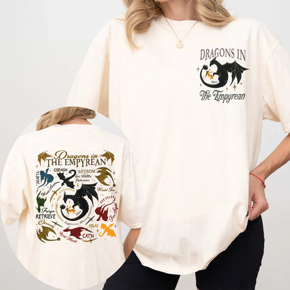 Dragons of The Empyrean Comfort Colors T-Shirt – Fourth Wing Dragon Map Tee