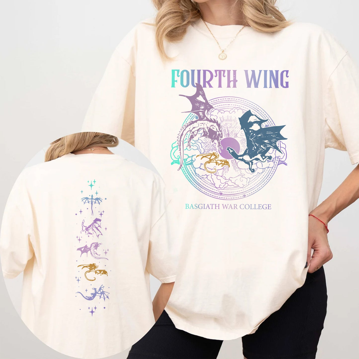 Fourth Wing Comfort Colors Tee – Basgiath War College Dragons