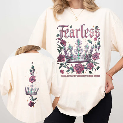 Fearless Crown Comfort Colors Tee – Rose & Power Aesthetic