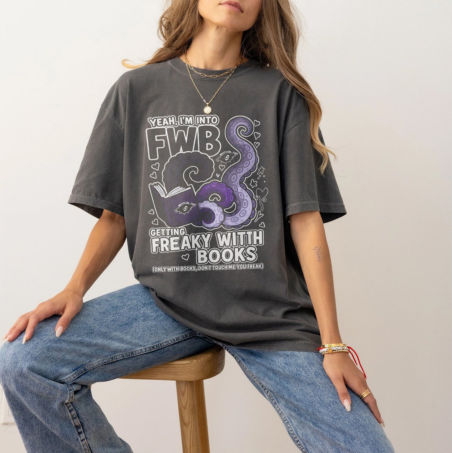 Freaky With Books Comfort Colors Graphic Tee