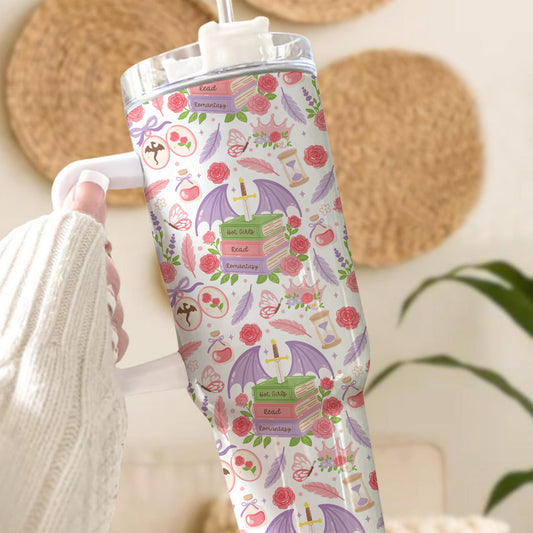 Romantasy Dragon Tumbler – 20oz & 40oz Fantasy Book Cup