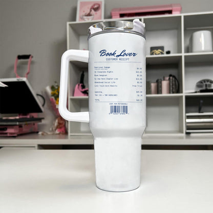 Book Lover Receipt Stainless Steel Tumbler