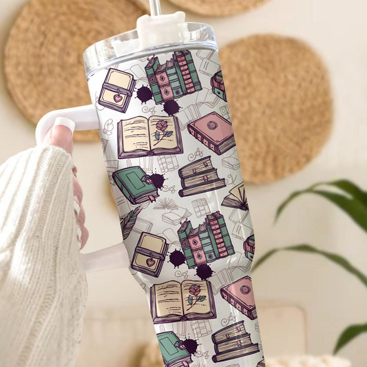 Romantasy Books & Quill Tumbler