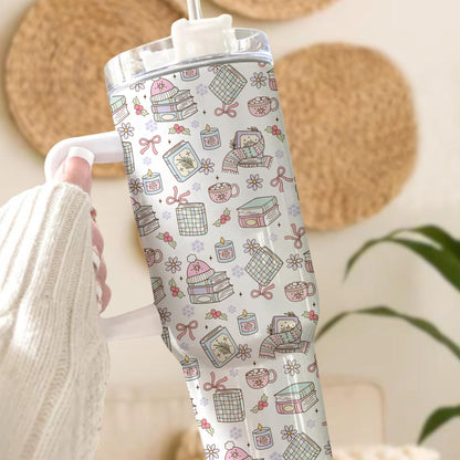 Cozy Bookish Tumbler – 20oz & 40oz Relaxed Reader Cup