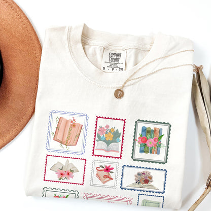 Floral Book Lover Comfort Colors Graphic Tee