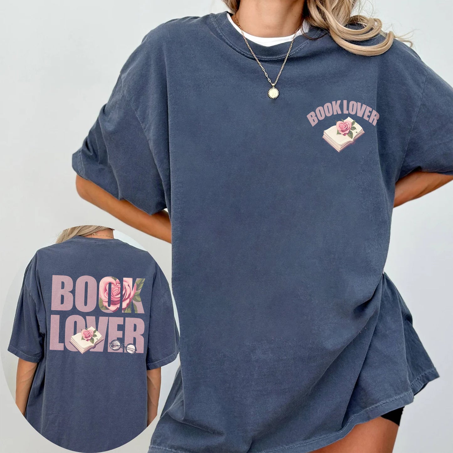Book Lover Floral Comfort Colors Graphic Tee