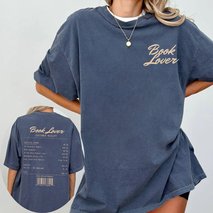 Book Lover Receipt Comfort Colors Graphic Tee