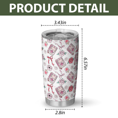 Pastel Floral Bookish Stainless Steel Tumbler