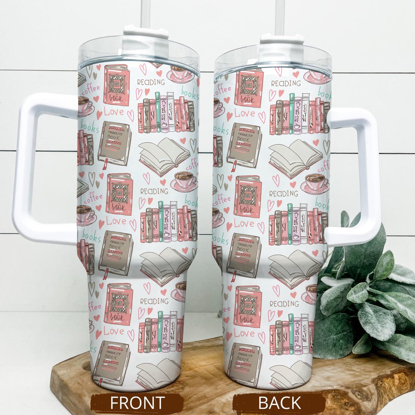 Reading Coffee Love Tumbler – 20oz & 40oz Bookish Cup