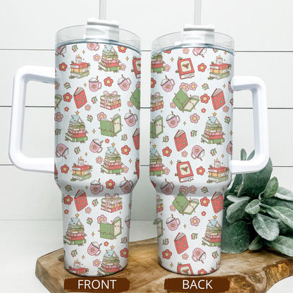 Whimsical Holiday Book Tumbler – 20oz & 40oz Cozy Gift Cup