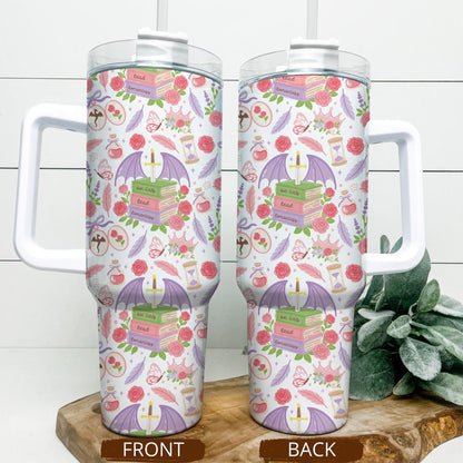 Romantasy Dragon Tumbler – 20oz & 40oz Fantasy Book Cup