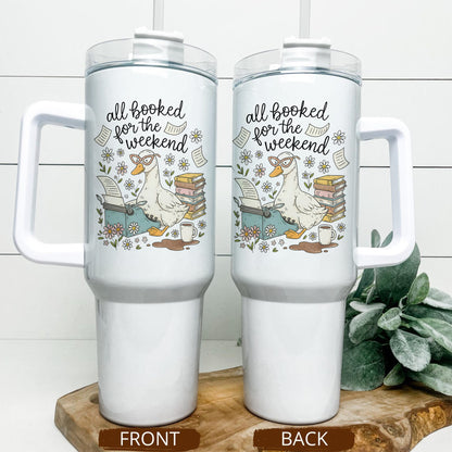All Booked for the Weekend Bookish Tumbler