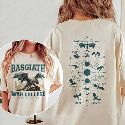 Basgiath War College T shirt Fourth Wing Fantasy Tee