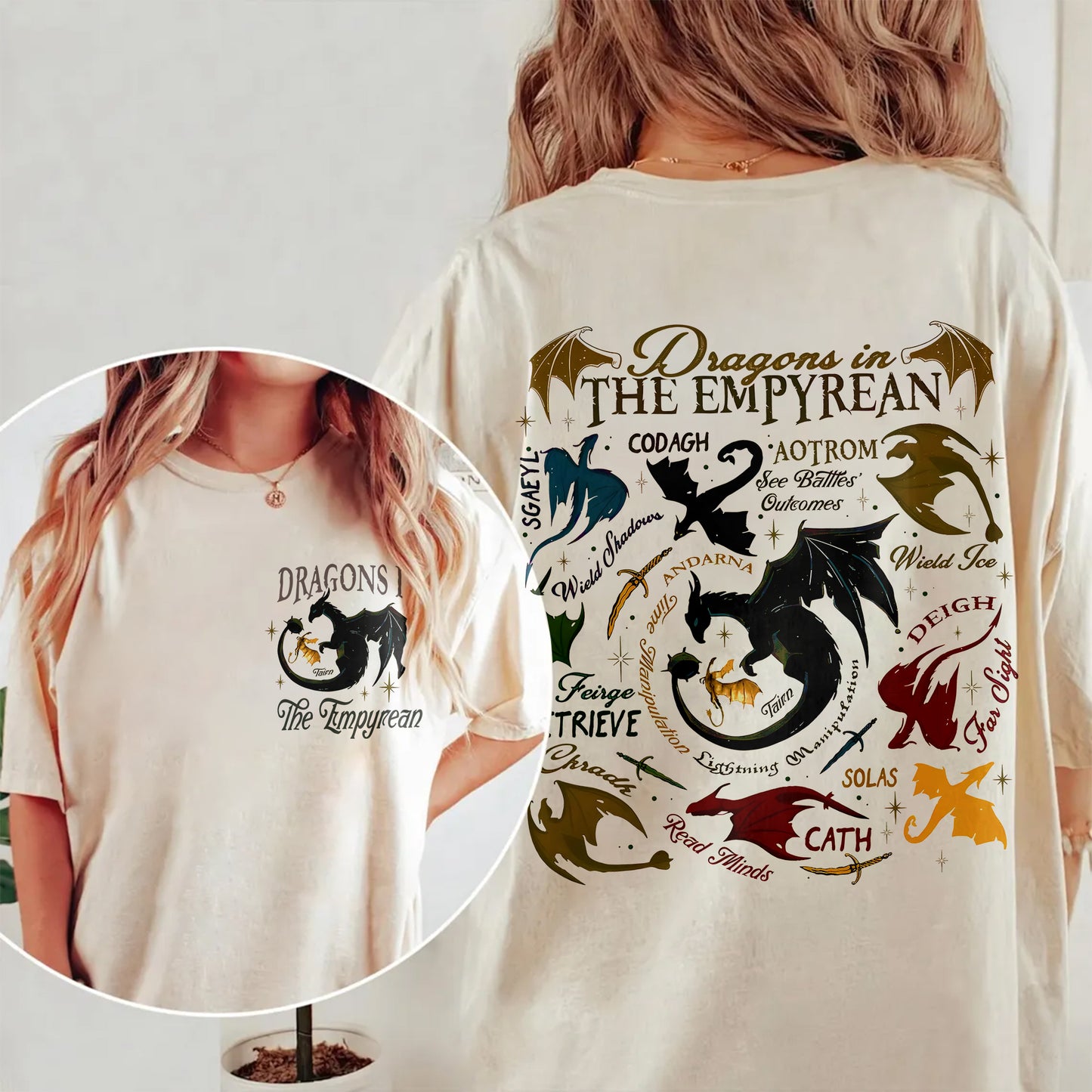Dragons of The Empyrean Comfort Colors T-Shirt – Fourth Wing Dragon Map Tee