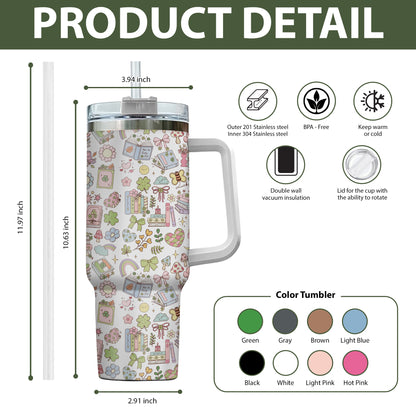 Pastel Bookish Charm Stainless Steel Tumbler