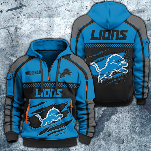 Detroit LionsHoodie Half Zipper Custom Your Name EHIVM-06242639