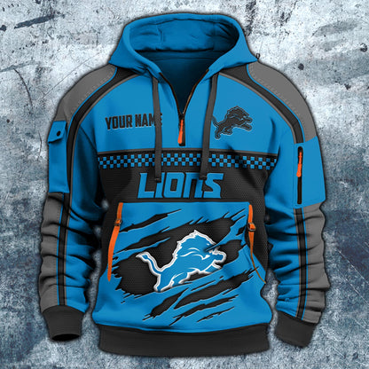 Detroit LionsHoodie Half Zipper Custom Your Name EHIVM-06242639