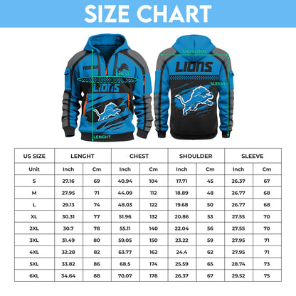 Detroit LionsHoodie Half Zipper Custom Your Name EHIVM-06242639