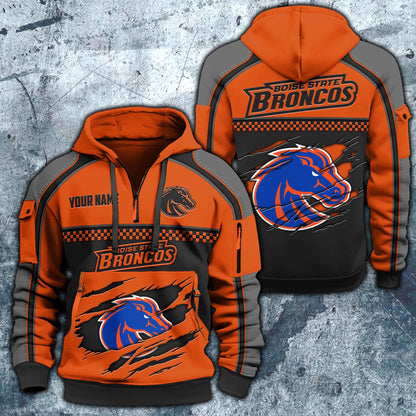 Boise State BroncosHoodie Half Zipper Custom Your Name EHIVM-07092718