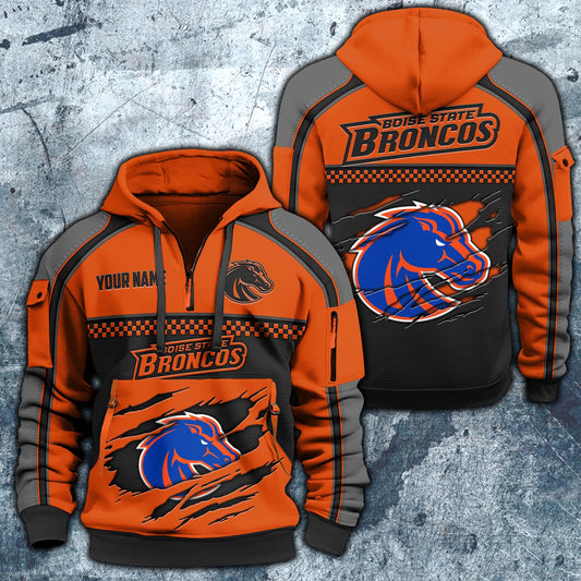 Boise State BroncosHoodie Half Zipper Custom Your Name EHIVM-07092718