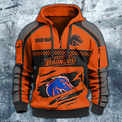 Boise State BroncosHoodie Half Zipper Custom Your Name EHIVM-07092718