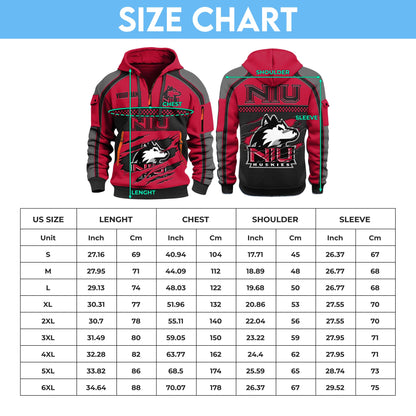 Northern Illinois HuskiesHoodie Half Zipper Custom Your Name EHIVM-07092718