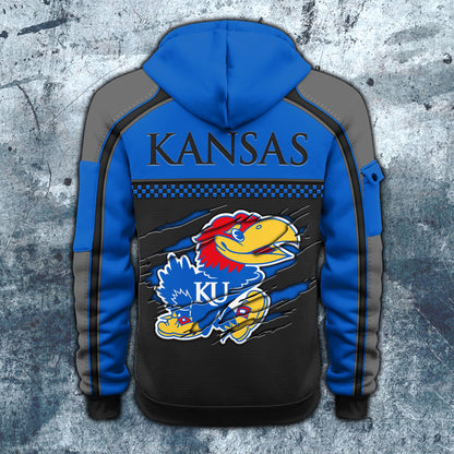 Kansas JayhawksHoodie Half Zipper Custom Your Name EHIVM-07092718