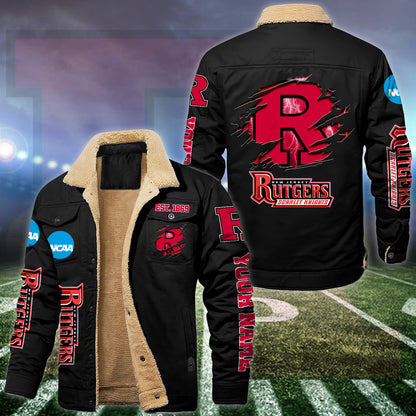 Rutgers Scarlet Knights Fleece Lined Cargo Jacket Custom Your Name 2026 Version EHIVM-53730