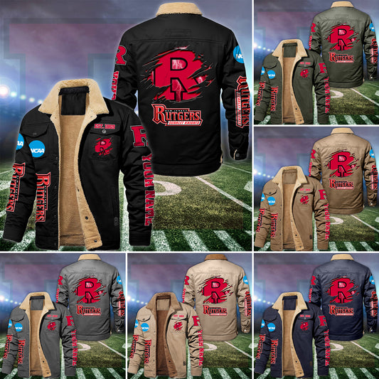Rutgers Scarlet Knights Fleece Lined Cargo Jacket Custom Your Name 2026 Version EHIVM-53730