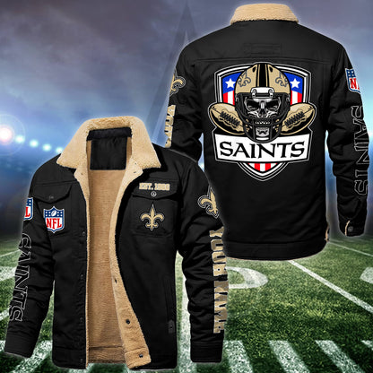 New Orleans Saints Fleece Lined Cargo Jacket Custom Your Name 2026 Version EHIVM-54163