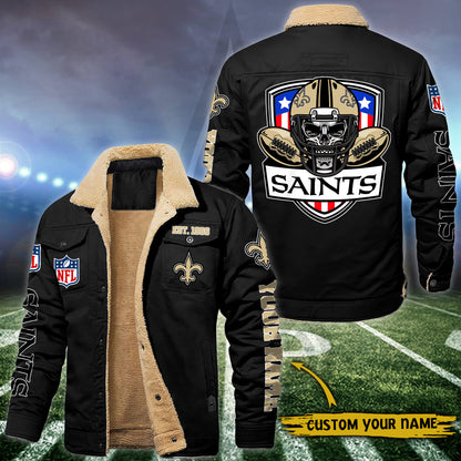 New Orleans Saints Fleece Lined Cargo Jacket Custom Your Name 2026 Version EHIVM-54163