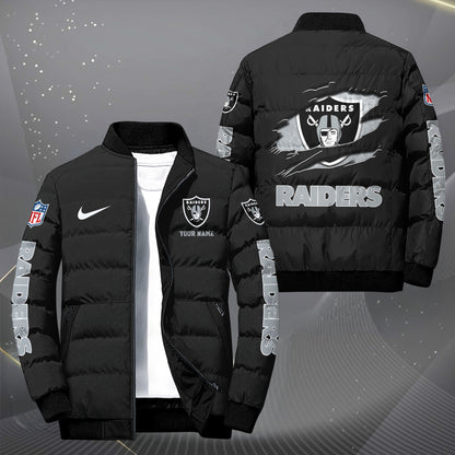 Las Vegas Raiders Puffer Jacket Custom Your Name, Sport Jacket, FootBall Fan Gifts EHIVM-62479
