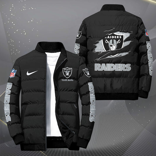Las Vegas Raiders Puffer Jacket Custom Your Name, Sport Jacket, FootBall Fan Gifts EHIVM-62479