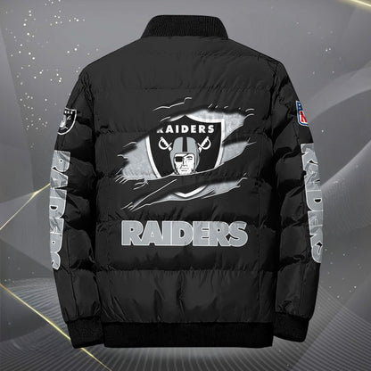 Las Vegas Raiders Puffer Jacket Custom Your Name, Sport Jacket, FootBall Fan Gifts EHIVM-62479