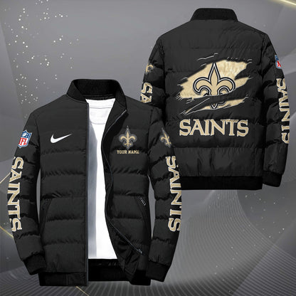 New Orleans Saints Puffer Jacket Custom Your Name, Sport Jacket, FootBall Fan Gifts EHIVM-62479
