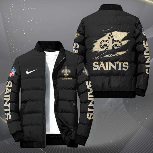New Orleans Saints Puffer Jacket Custom Your Name, Sport Jacket, FootBall Fan Gifts EHIVM-62479