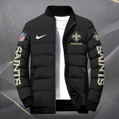 New Orleans Saints Puffer Jacket Custom Your Name, Sport Jacket, FootBall Fan Gifts EHIVM-62479