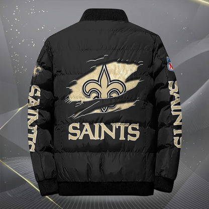 New Orleans Saints Puffer Jacket Custom Your Name, Sport Jacket, FootBall Fan Gifts EHIVM-62479