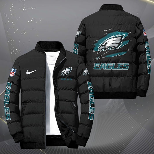 Philadelphia Eagles Puffer Jacket Custom Your Name, Sport Jacket, FootBall Fan Gifts EHIVM-62479