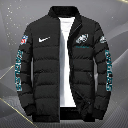 Philadelphia Eagles Puffer Jacket Custom Your Name, Sport Jacket, FootBall Fan Gifts EHIVM-62479