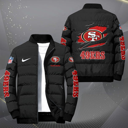 San Francisco 49ers Puffer Jacket Custom Your Name, Sport Jacket, FootBall Fan Gifts EHIVM-62479