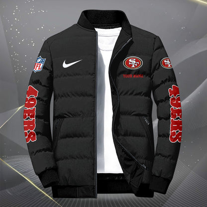 San Francisco 49ers Puffer Jacket Custom Your Name, Sport Jacket, FootBall Fan Gifts EHIVM-62479